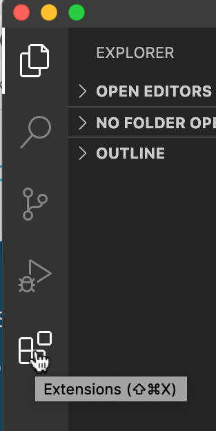 Extensions icon in the Activity Bar in Visual Studio Code