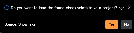 Load found checkpoints message