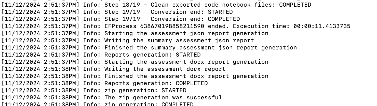 Ausgabe von Projektinformationen