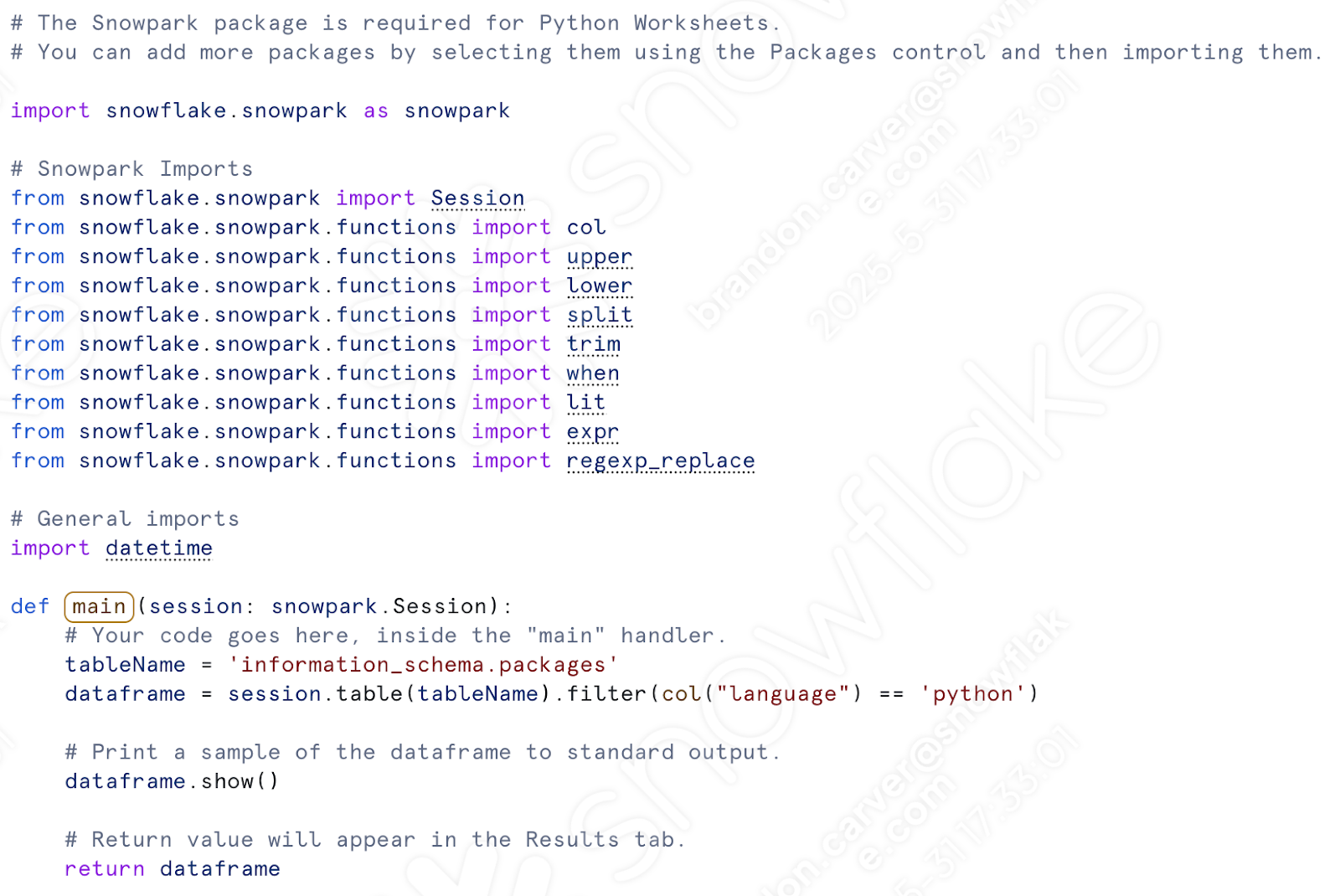 New code with pasted imports