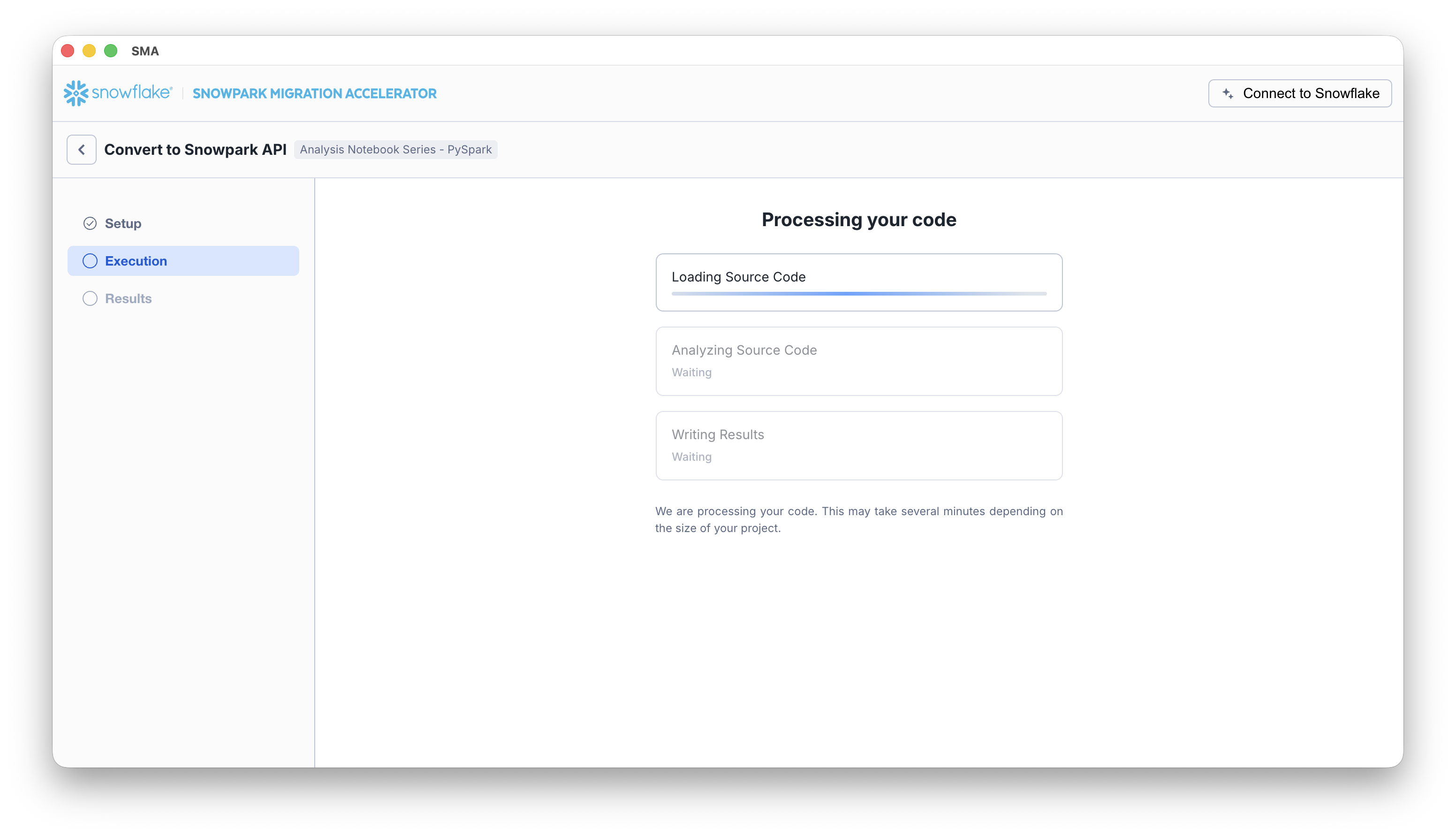 Snowpark API Conversion execution