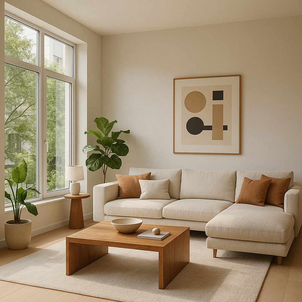 Image of a staged living room for real estate