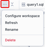 Select Configure workspace from the ellipsis menu.