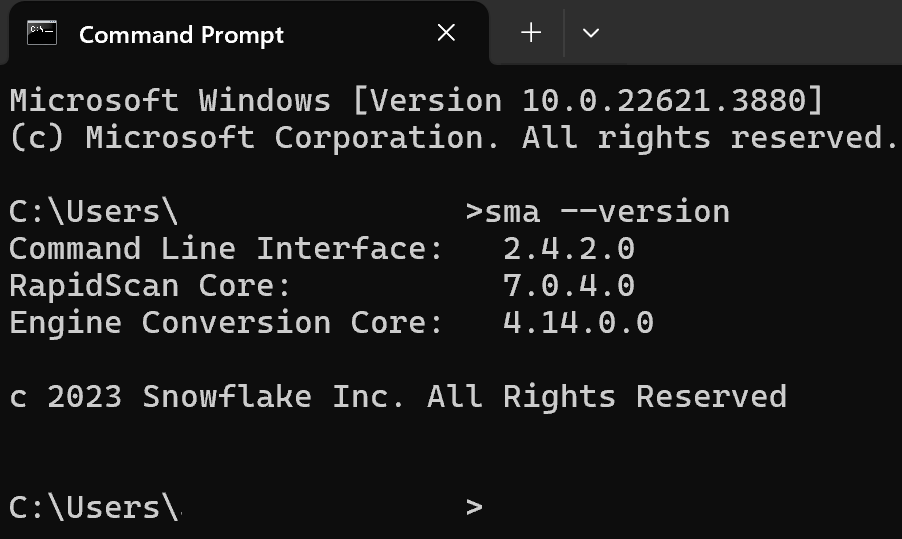 SMA CLI Version