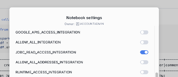 Uploading the JDBC driver JAR file in Snowflake Notebook