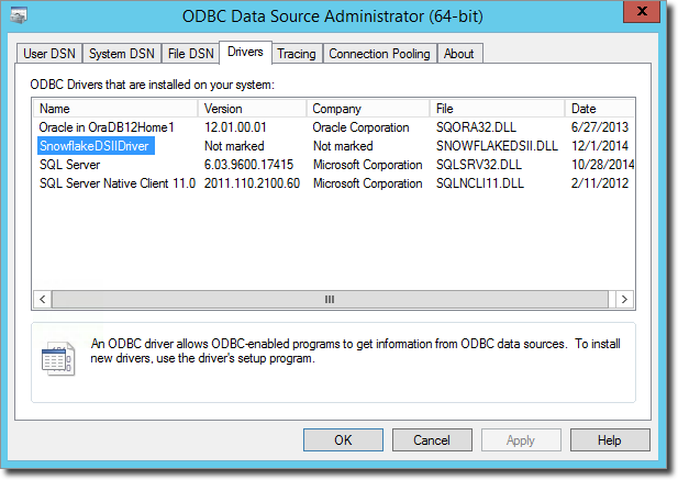 Configuring ODBC for Windows