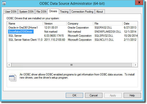 actual odbc manager setup file