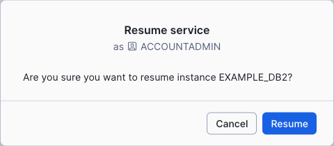 Resume a Snowflake Postgres instance