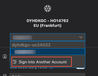 Sign in to, or switch between accounts.