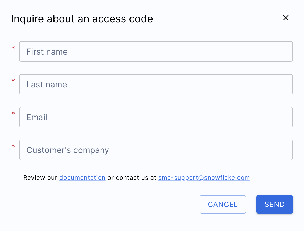 Demander un code d'accès