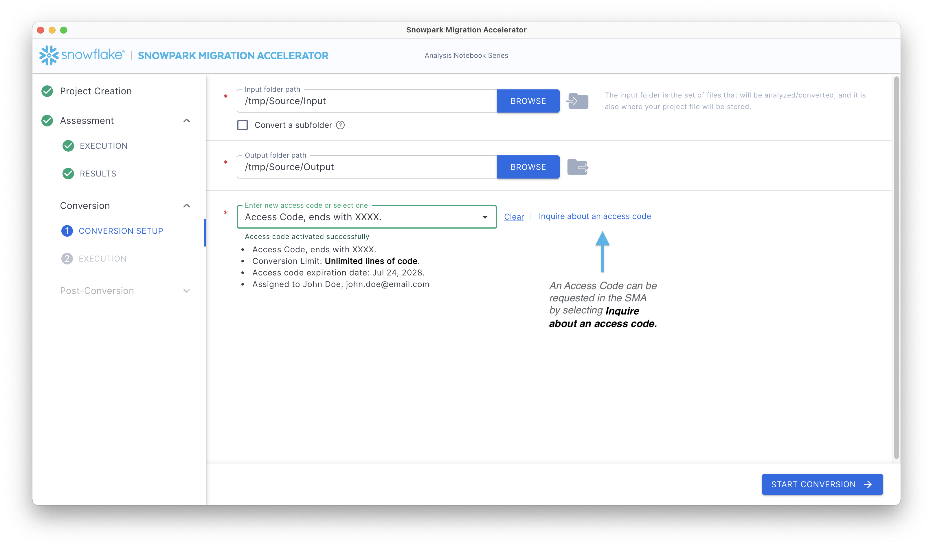 Demander un code d'accès