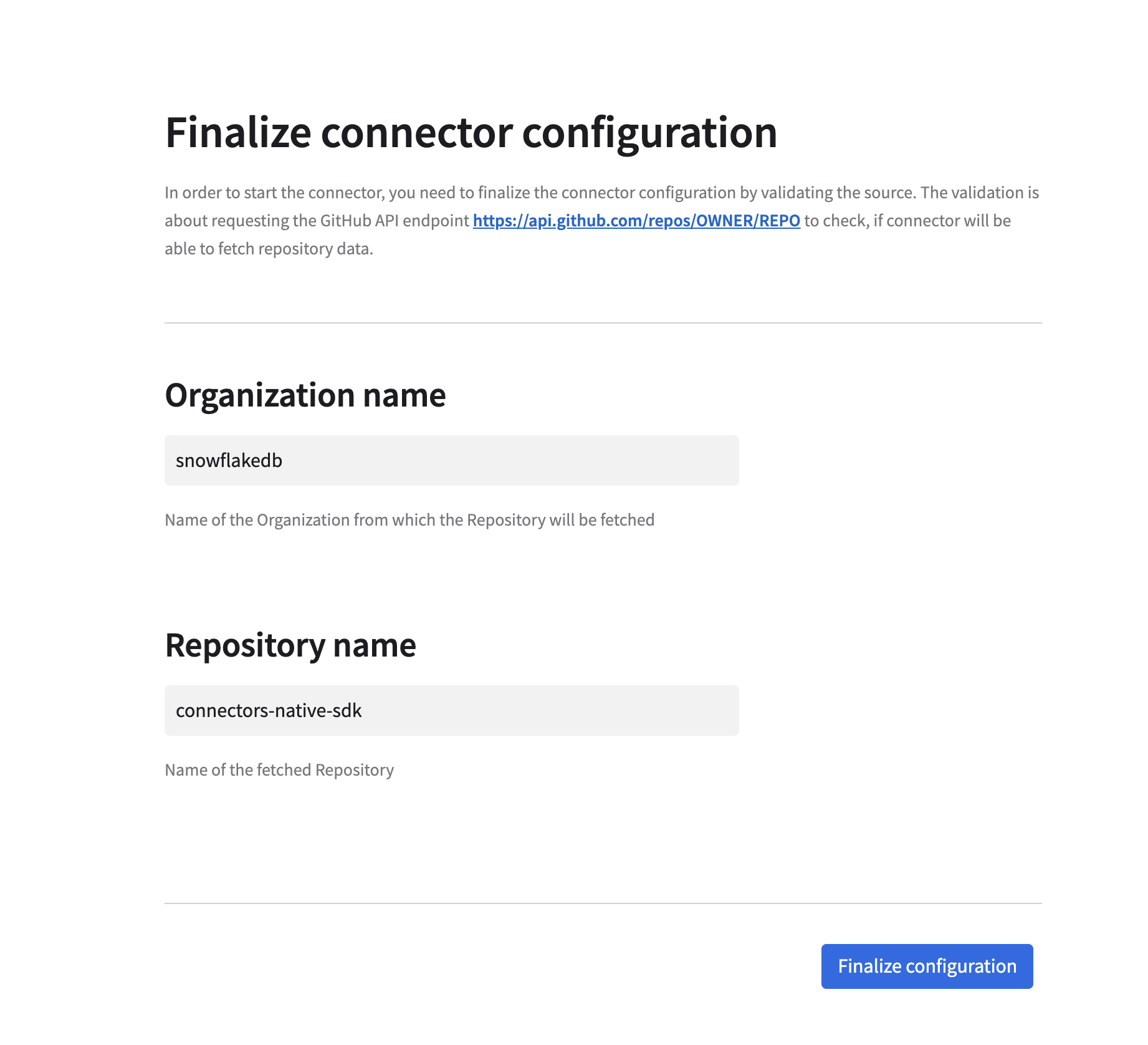 Finaliser l'écran de configuration
