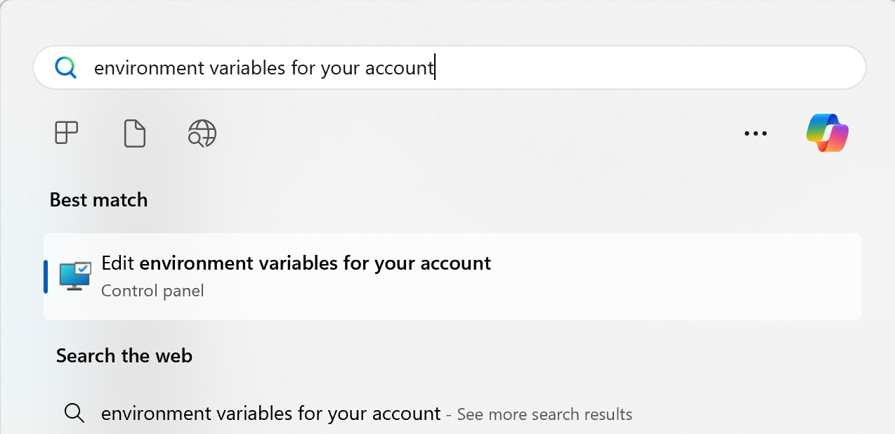 Recherche de variables d'environnement