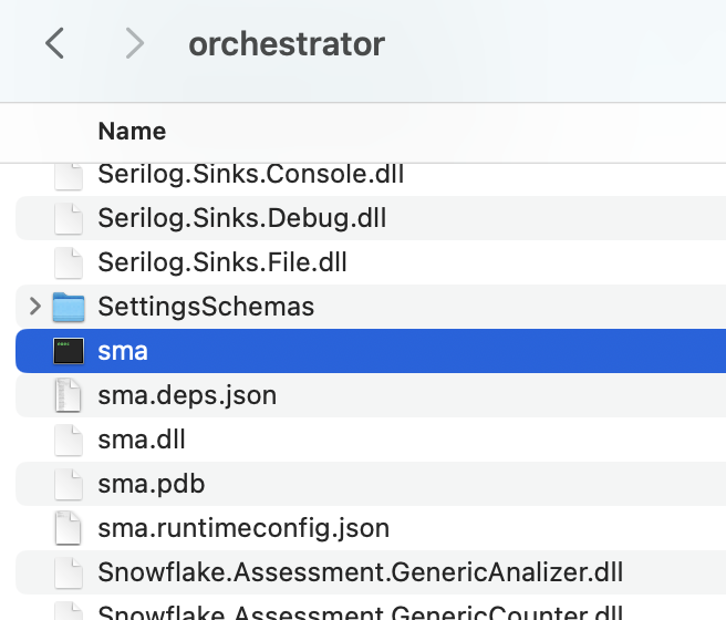 Orchestratorディレクトリ内の SMA CLI