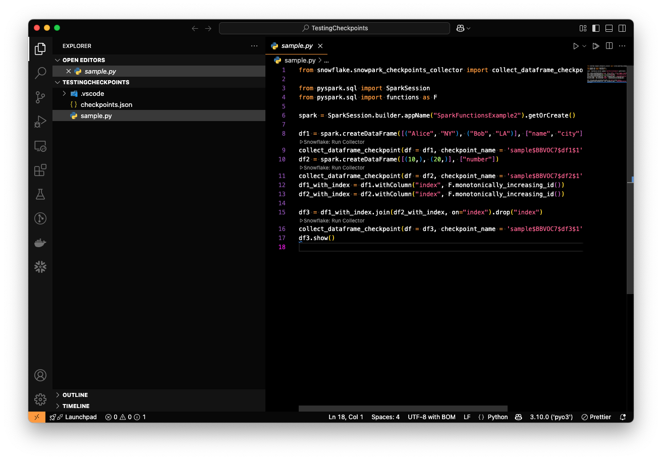 File with checkpoints
