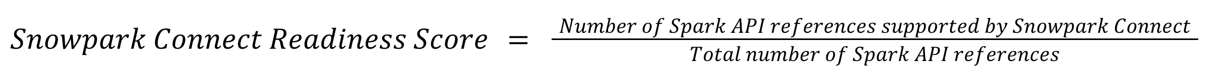 Snowpark Connect Readiness Score Calculation