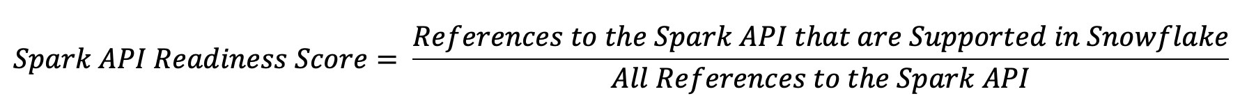 Spark API Readiness Score 계산