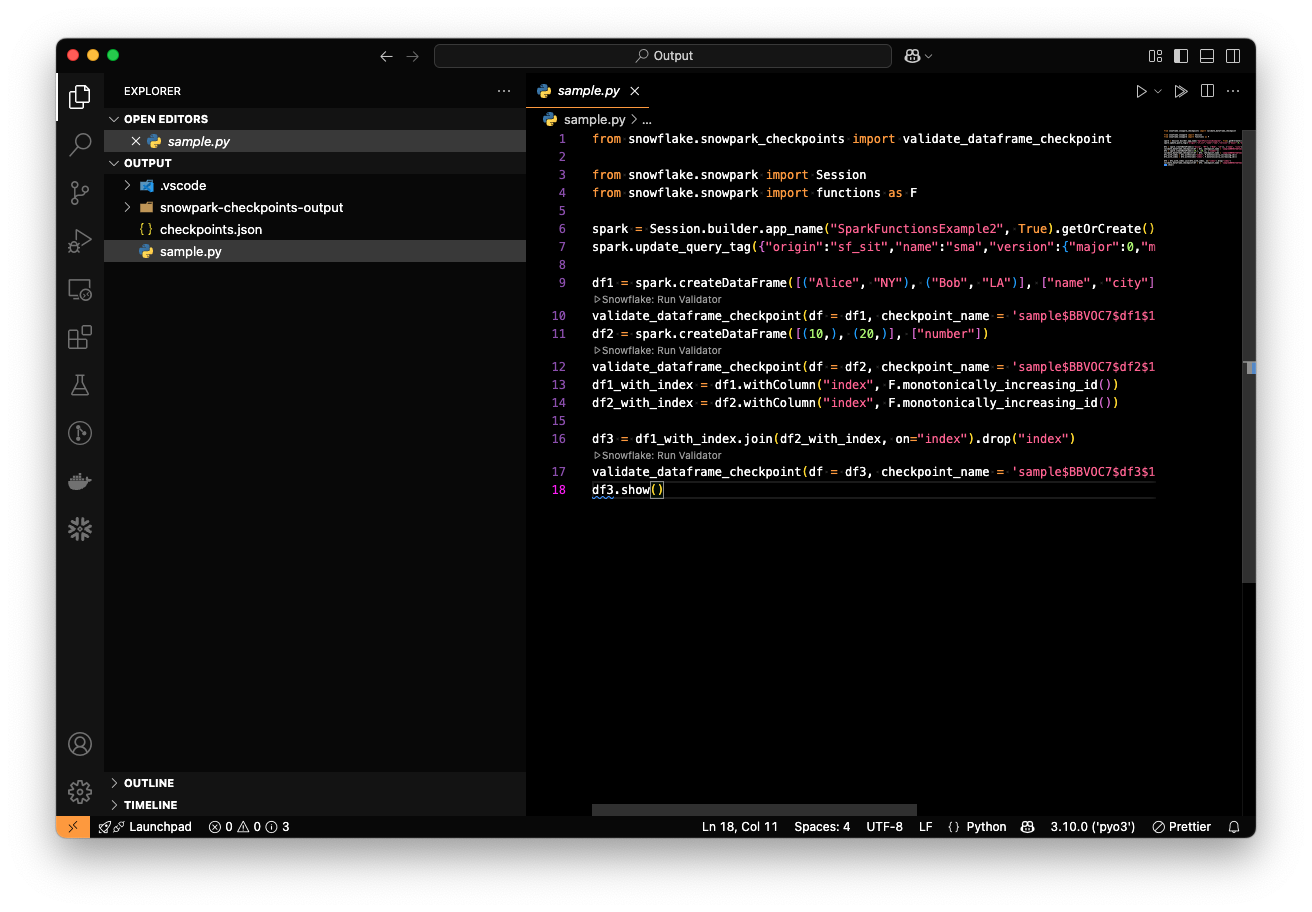 File with checkpoints