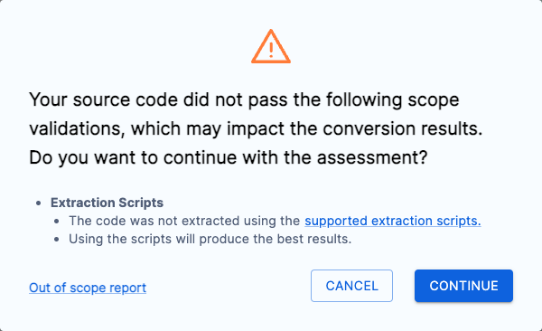 추출 유효성 검사 실패