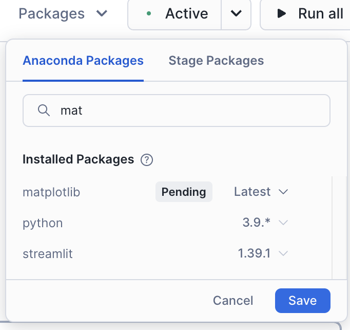 matplotlib selected for installation