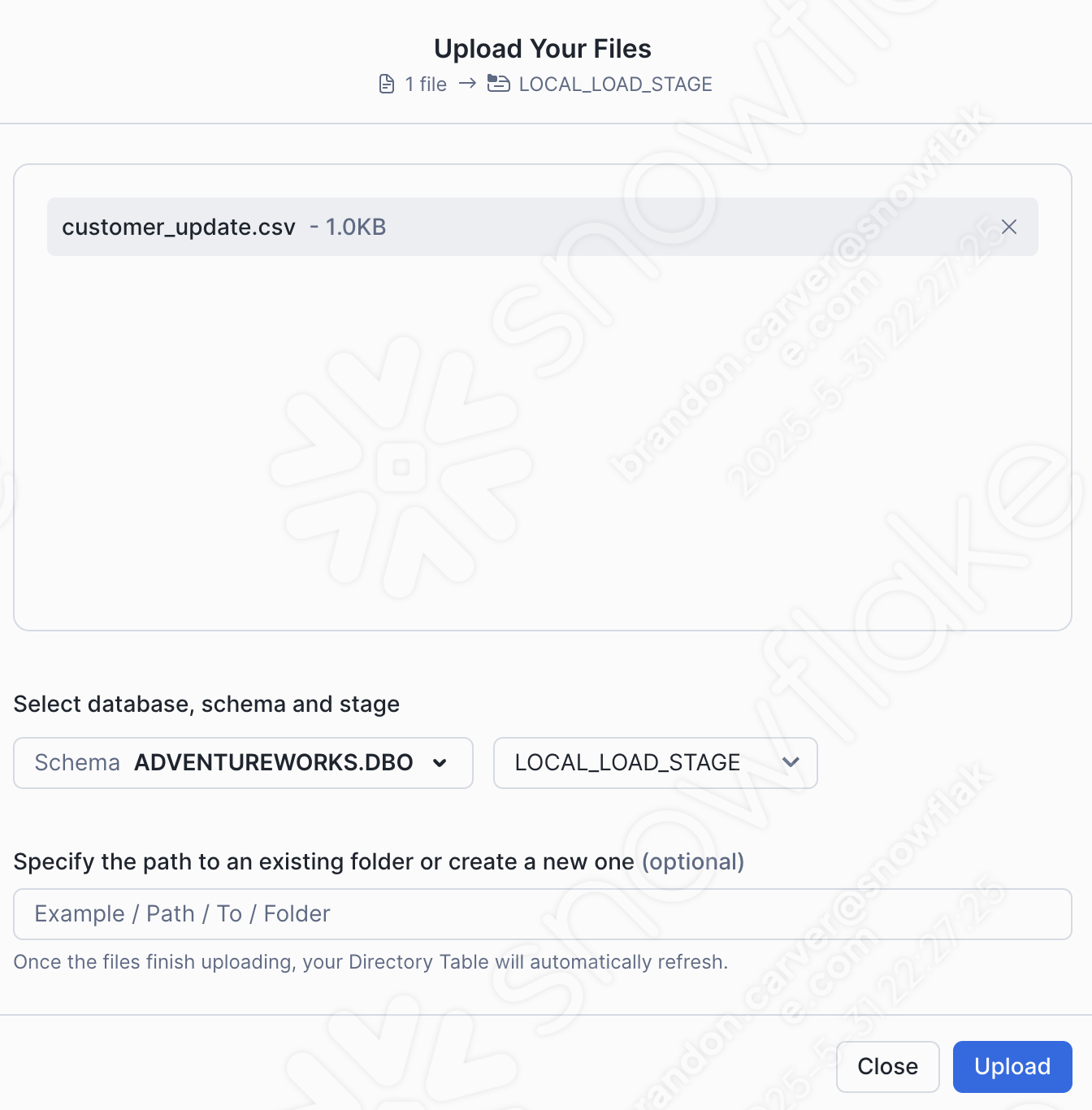 customer_update file uploaded
