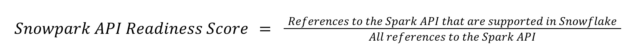 Snowpark API Readiness Score Calculation