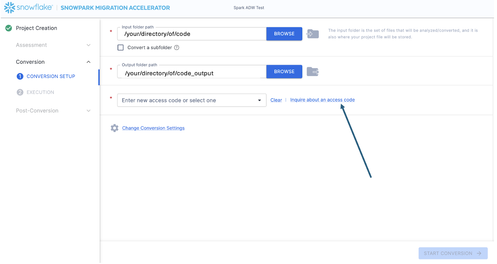Inquire about access code