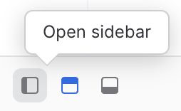 In the bottom left part of the screen, select open sidebar. If the sidebar is open, the option is to close sidebar.