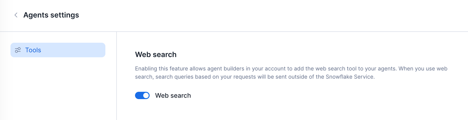 Cortex Code web search toggle