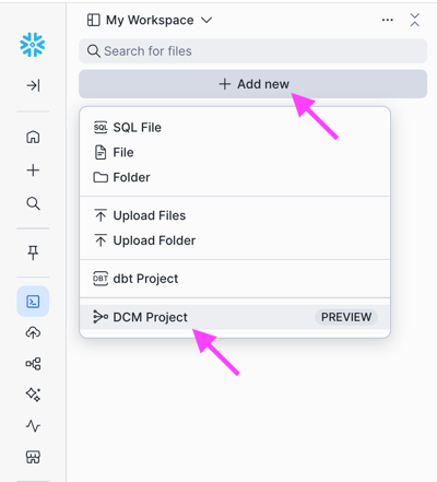 Add new DCM Project