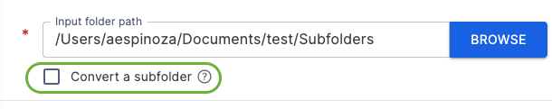 image Convert a subfolder option in SnowConvert AI