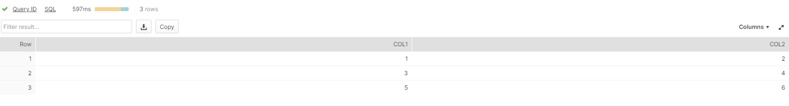 Query result