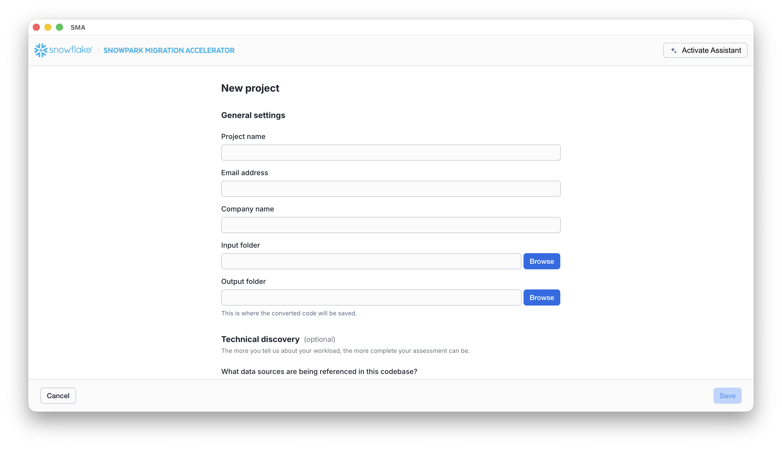 Project creation