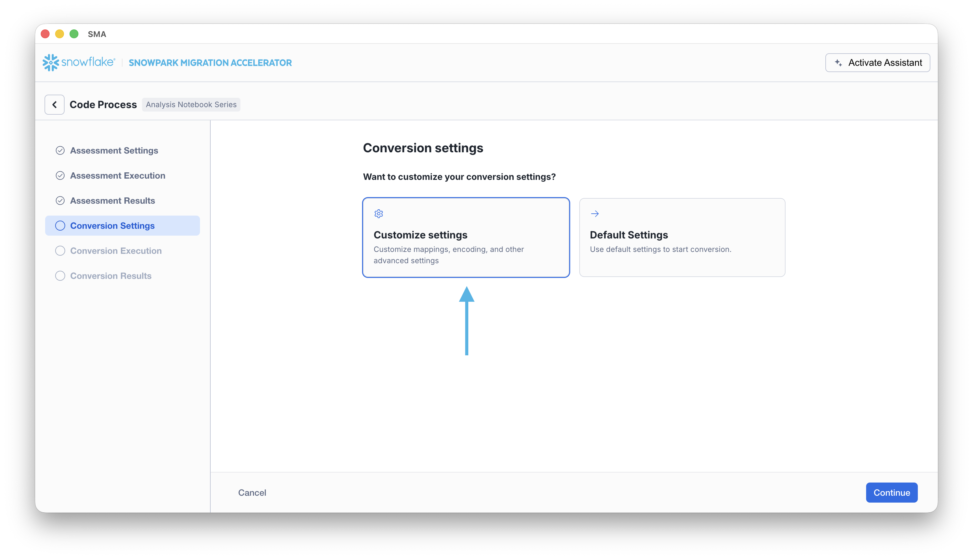 View conversion settings