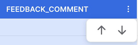 When you select a column, arrows display that you can use to sort a column ascending or descending.